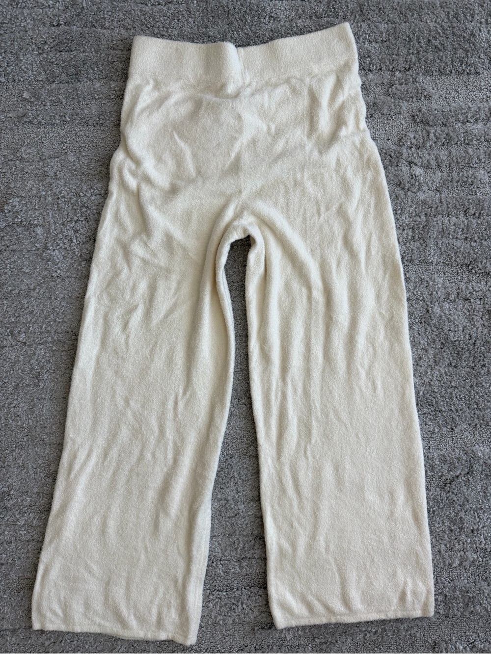 NWT Barefoot Dreams Size XL Cozychic Lite Wide Leg Seamed Pants in Cream - Picture 4 of 8